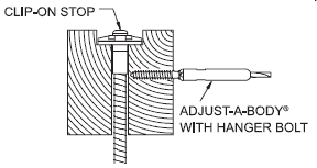 clip-on stop, adj hanger bolt