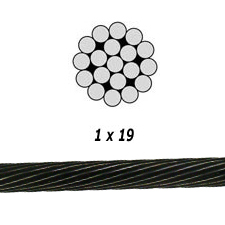 Stainless Steel Cable for Cable Railing Systems - 1x19