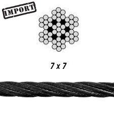 1/16" 7x7 Black Oxide Stainless Steel Cable  (China)