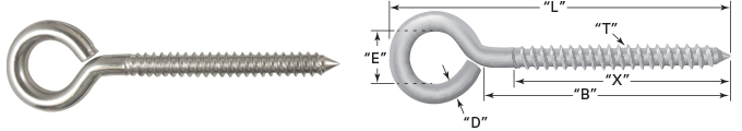 Stainless Steel Eye Bolt Schematic