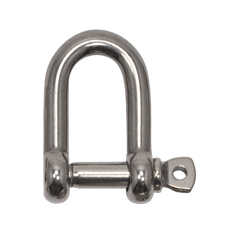 5/16" Stainless Steel Screw Pin 'D' Shackle 