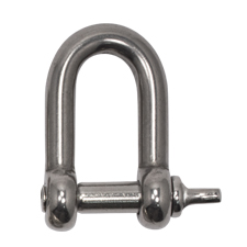 3/8" Stainless Steel Screw Pin 'D' Shackle 