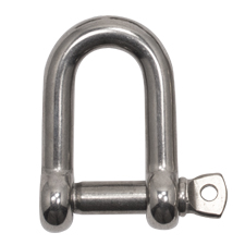 1/2" Stainless Steel Screw Pin 'D' Shackle 