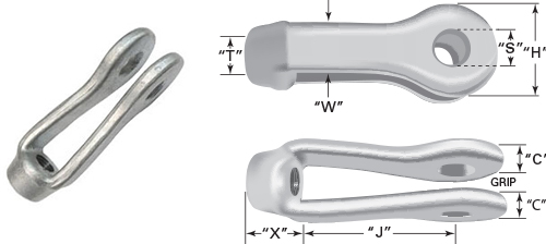 Details about   Cable End Stainless Steel Pinned Clevis Style Takes 1/4" Cable 